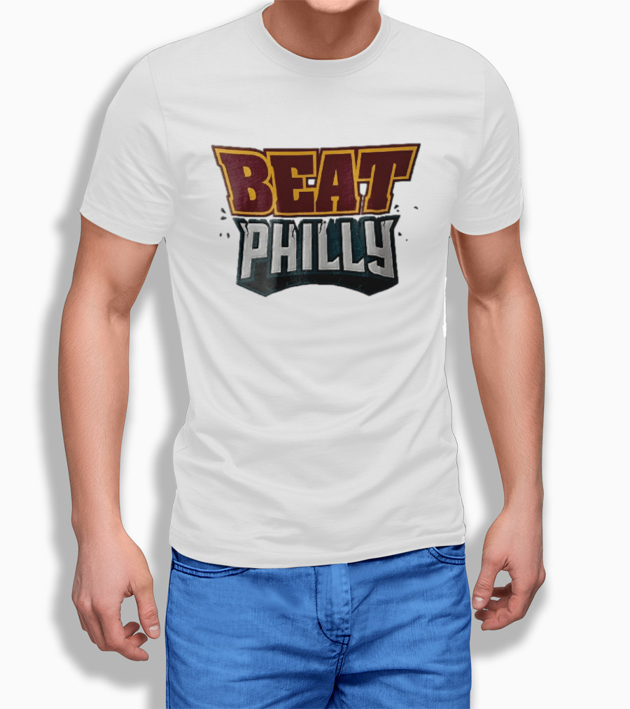 Beat Philly Burgundy Gold Cracked Block Shattered Debris T-Shirt