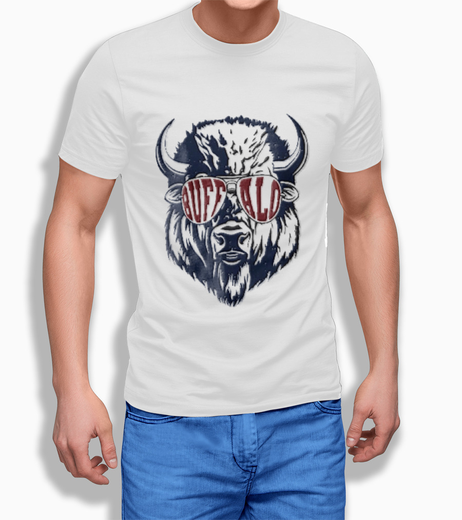 Buffalo Distressed Bison Aviator Sunglasses T-Shirt