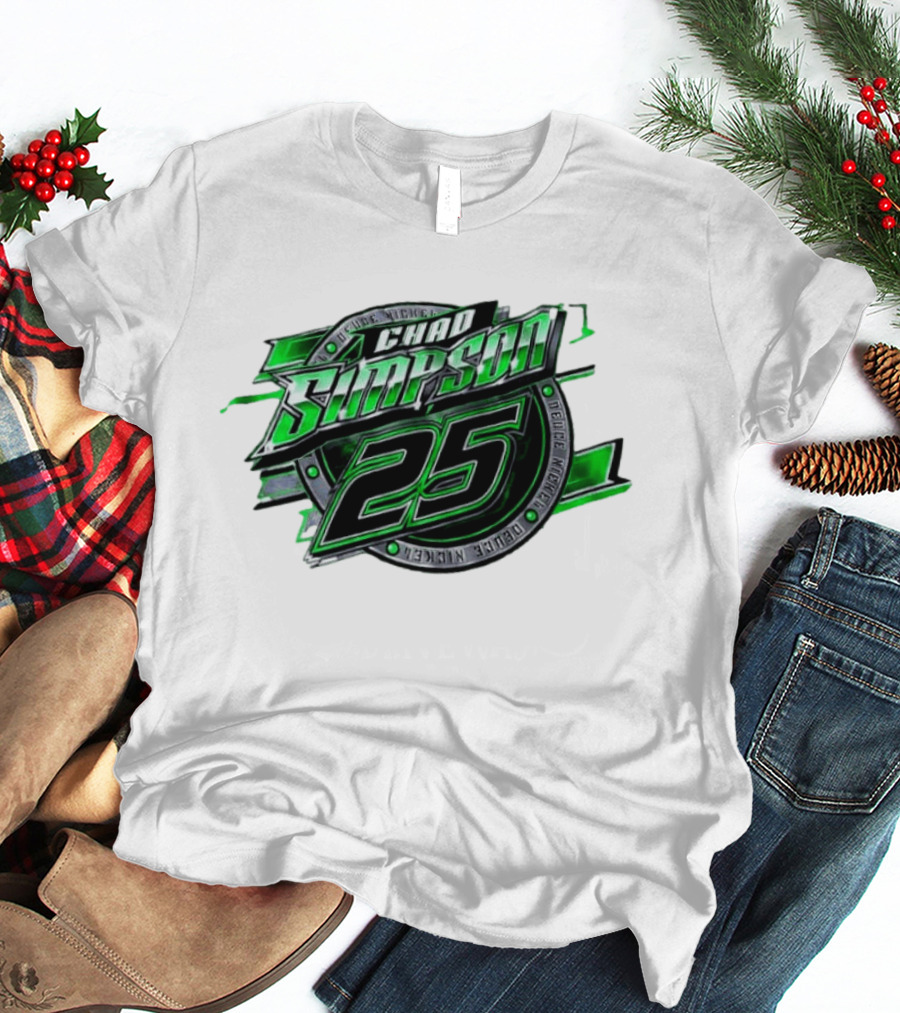 Chad Simpson 25 Deuce Nickel Racing Green Black Christian Series T-Shirt