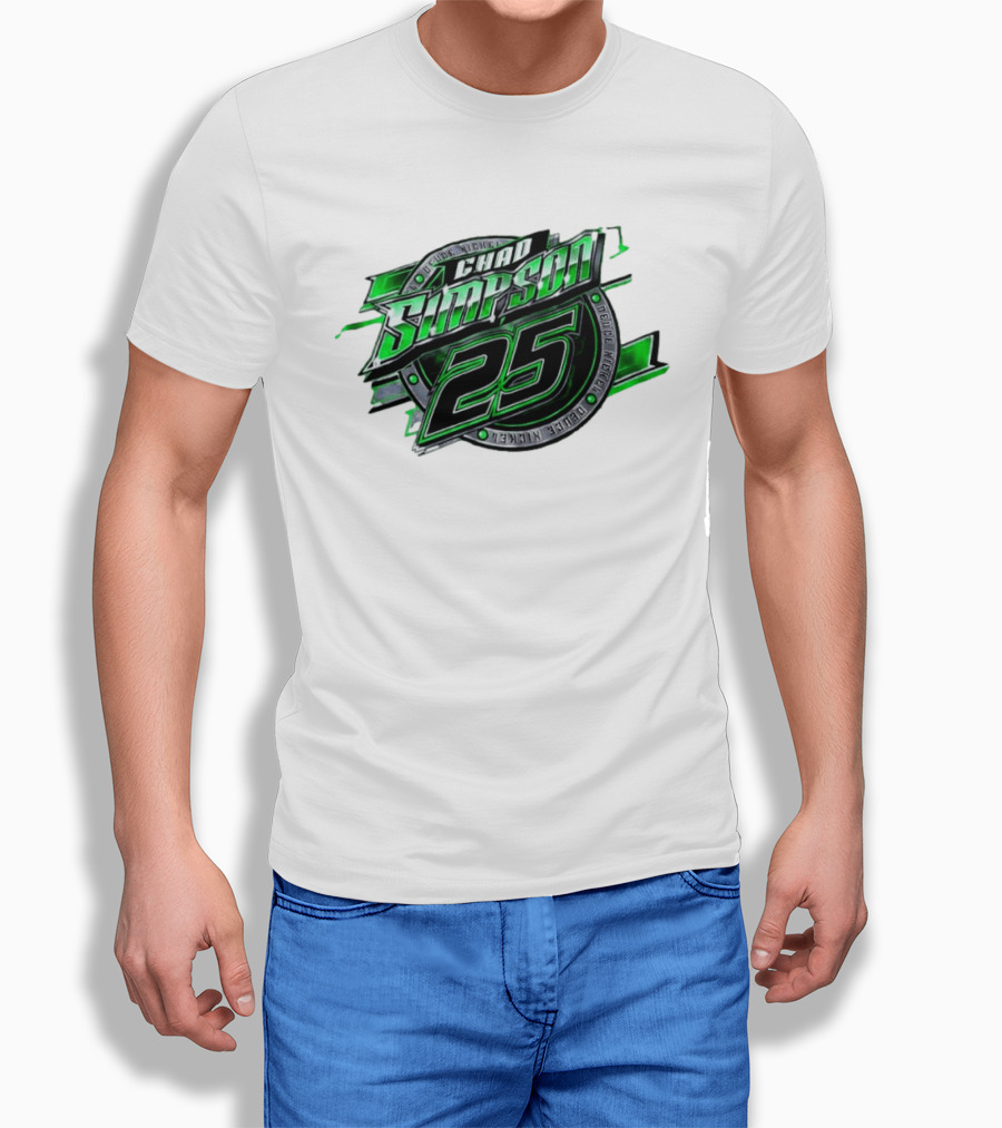 Chad Simpson 25 Deuce Nickel Racing Green Black Christian Series T-Shirt