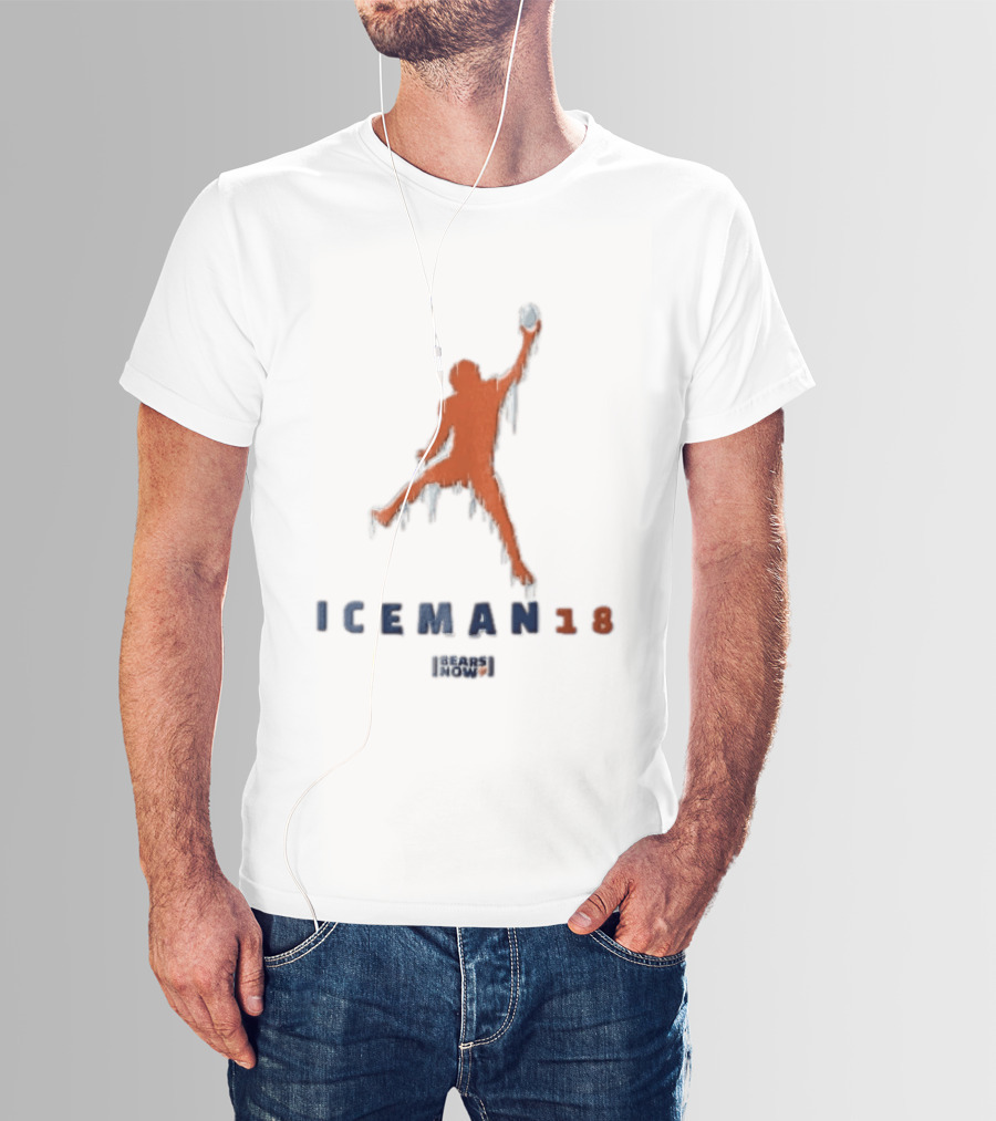 Chicago Bears Iceman 18 Now Frozen Football Player Jumpman Pose Icicles T-Shirt