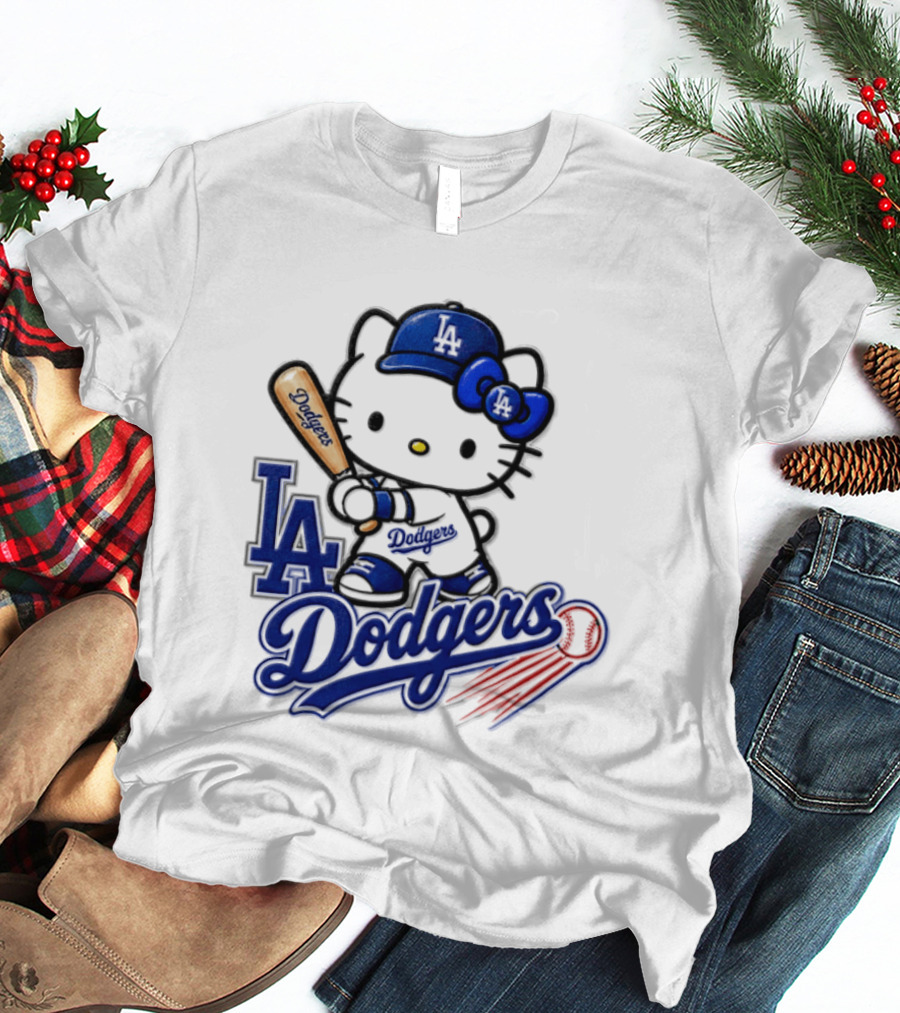 Hello Kitty Los Angeles Dodgers 2026 MLB Baseball Collaboration T-Shirt