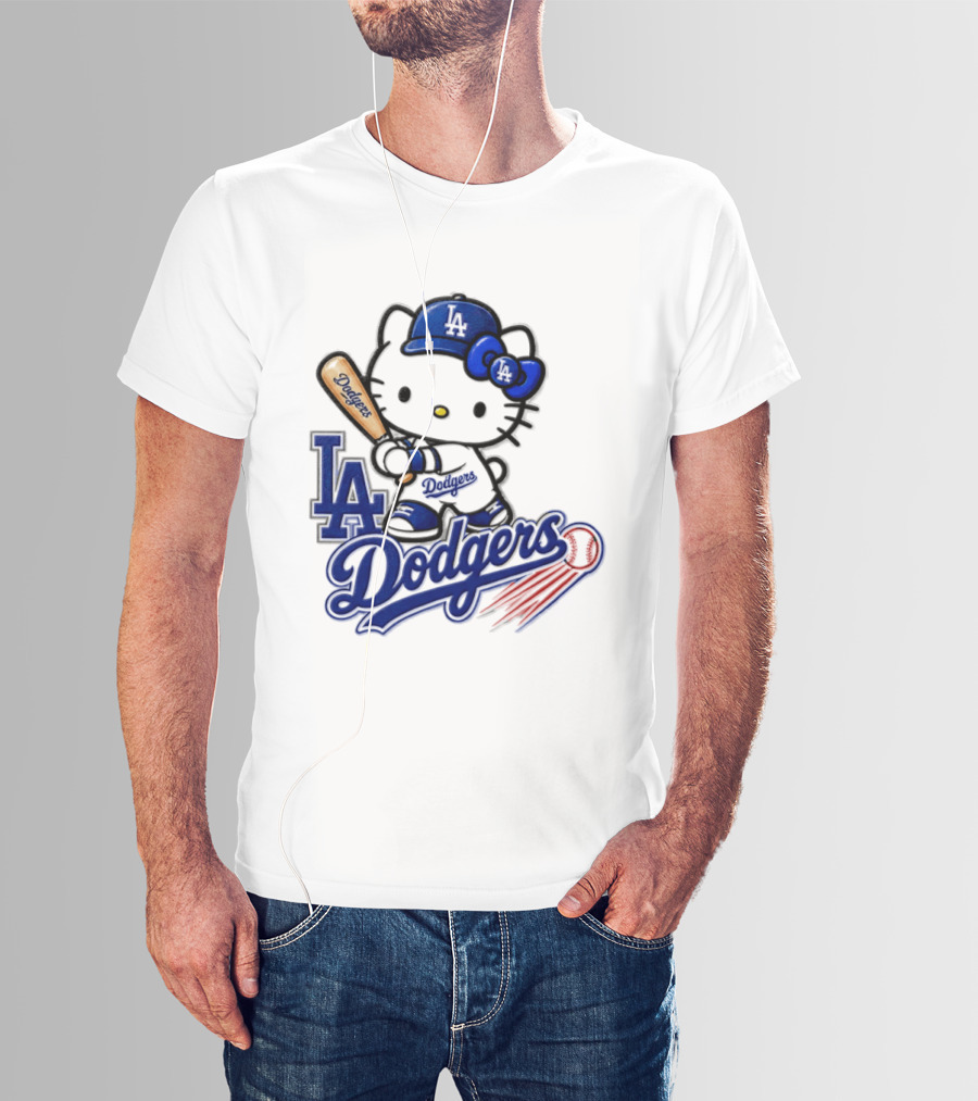 Hello Kitty Los Angeles Dodgers 2026 MLB Baseball Collaboration T-Shirt