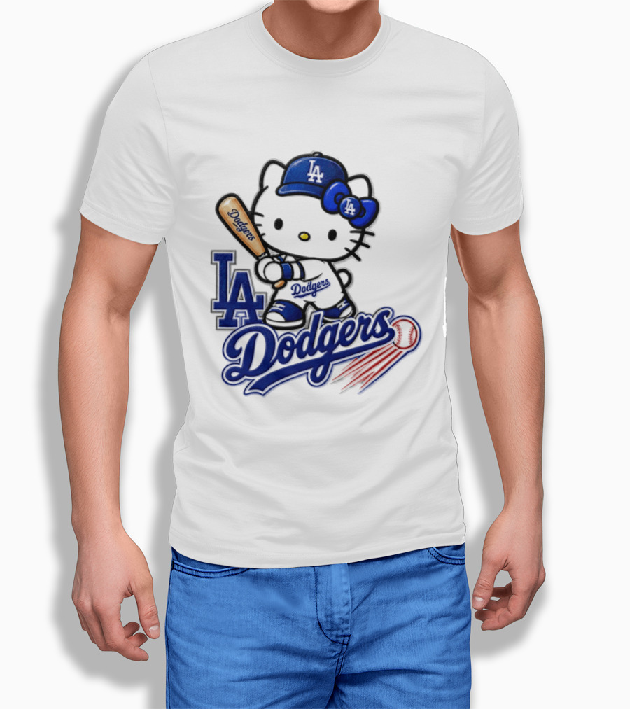 Hello Kitty Los Angeles Dodgers 2026 MLB Baseball Collaboration T-Shirt