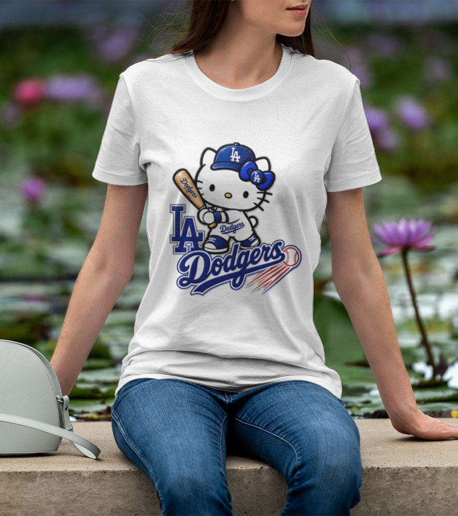 Hello Kitty Los Angeles Dodgers 2026 MLB Baseball Collaboration T-Shirt