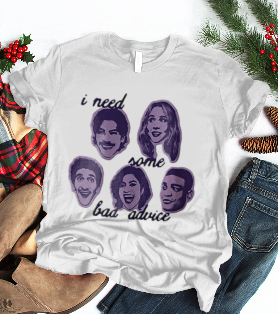 I Need Some Bad Advice Purple Monochromatic Five People Head Cutouts T-Shirt