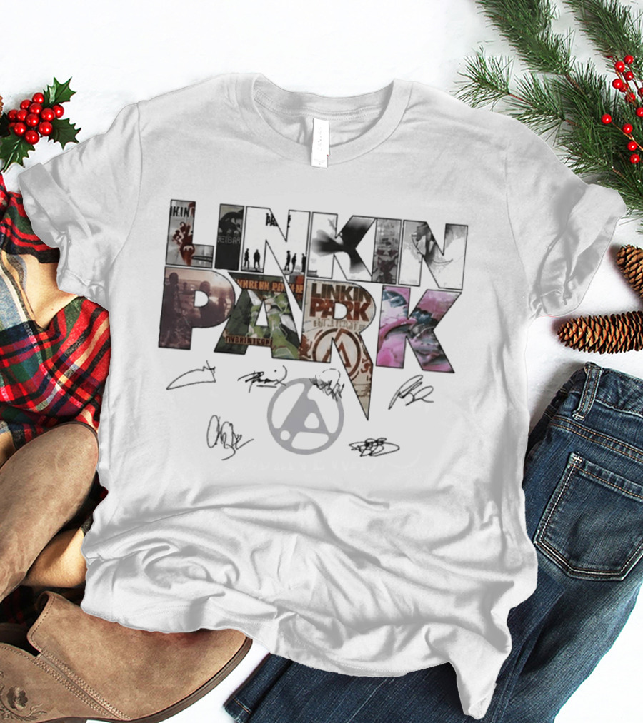 Linkin Park Album Art Collage Signatures T-Shirt