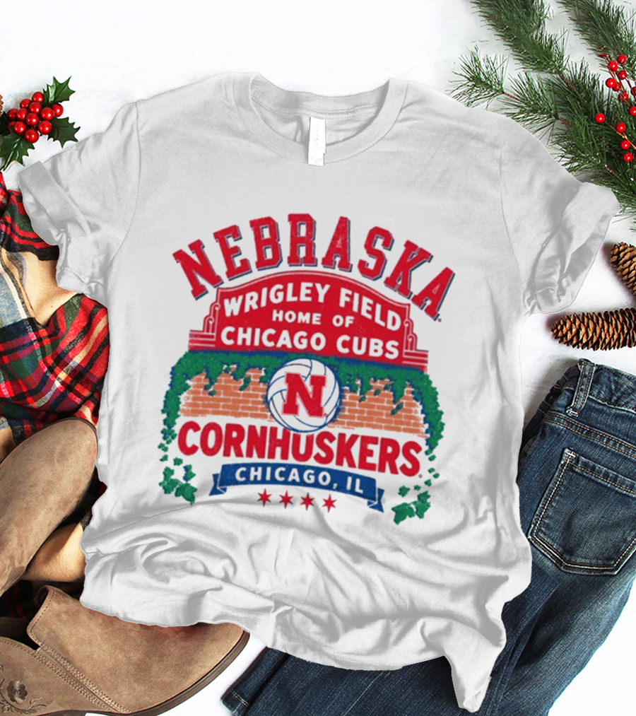 Nebraska Cornhuskers Volleyball Wrigley Field Home Of Chicago Cubs 2026 Chicago IL T-Shirt