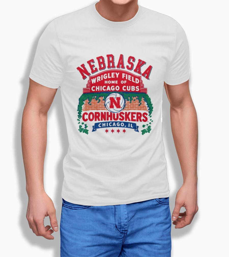 Nebraska Cornhuskers Volleyball Wrigley Field Home Of Chicago Cubs 2026 Chicago IL T-Shirt