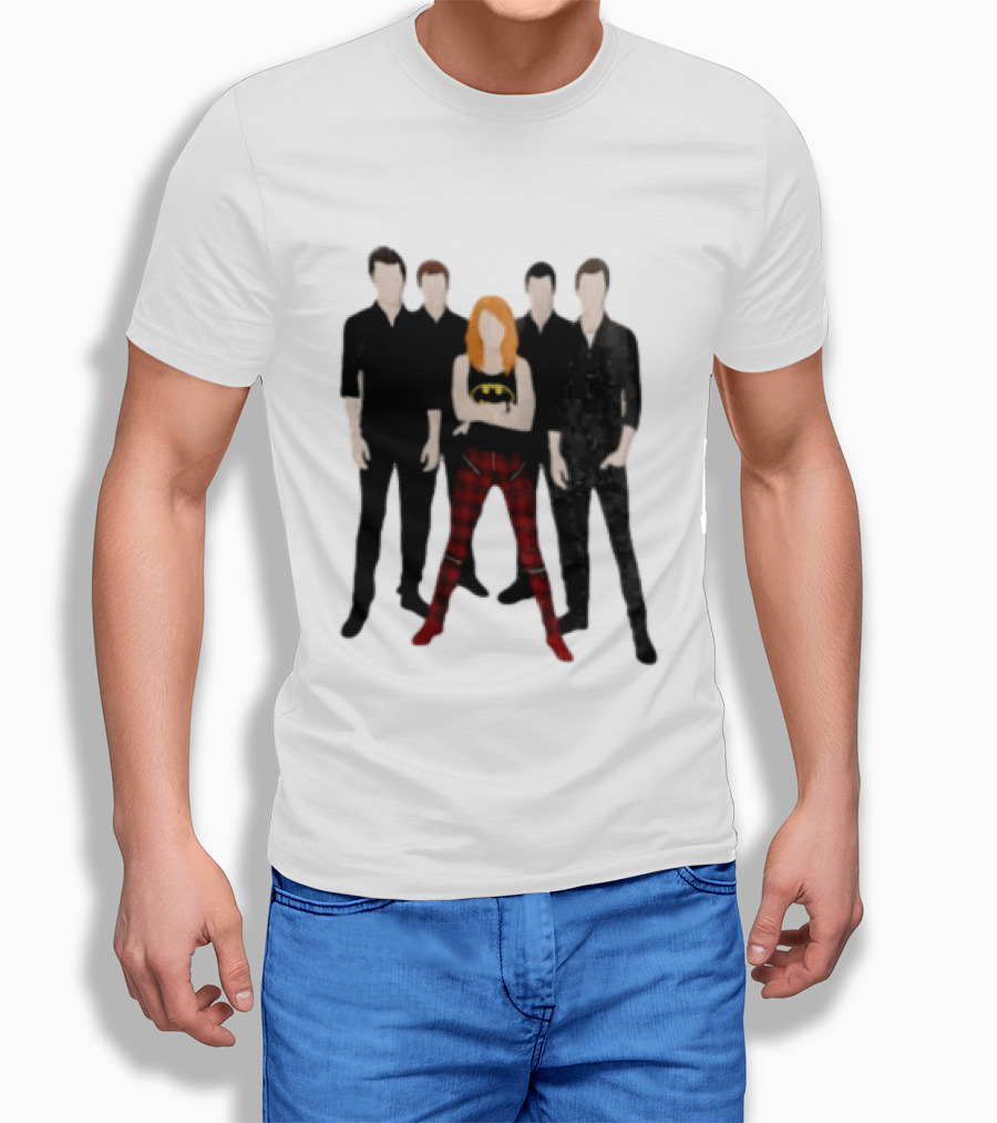 Vector Alternative Rock Band With Bat Symbol And Checkered Pants T-Shirt