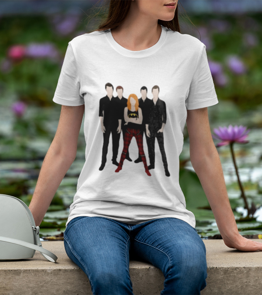 Vector Alternative Rock Band With Bat Symbol And Checkered Pants T-Shirt