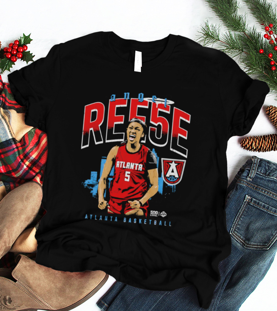 Angel Reese Atlanta Basketball Number 5 Shouting T-Shirt