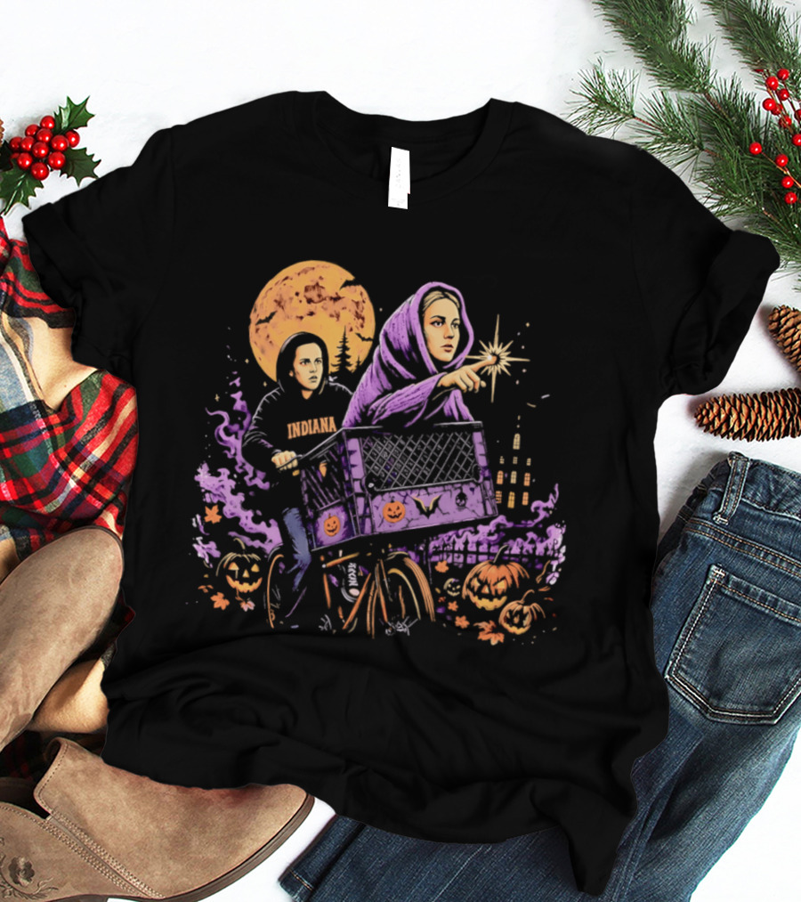Caitlin Clark Sophie Cunningham Bicycle Halloween Movie Scene T-Shirt