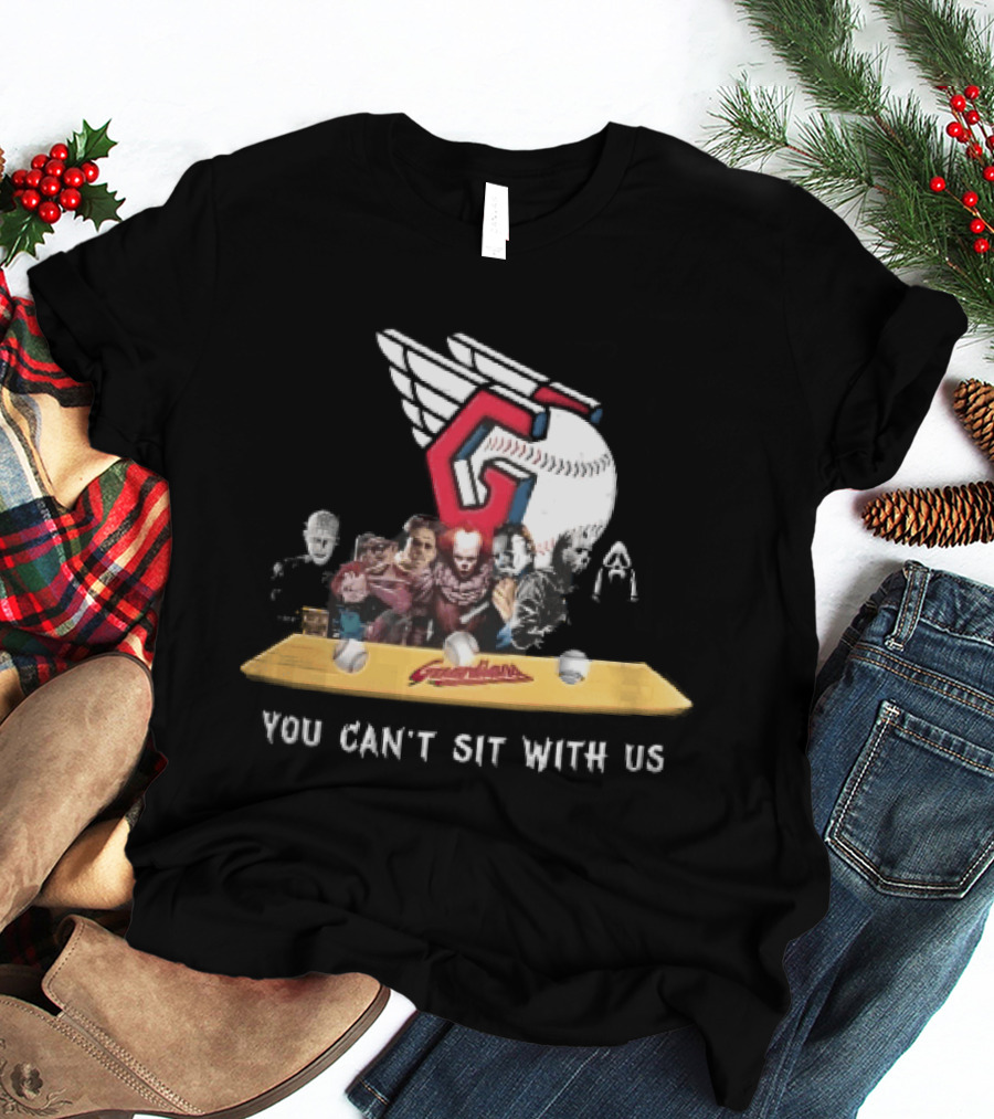 Cleveland Guardians MLB You Can't Sit With Us Horror Characters Baseball T-Shirt