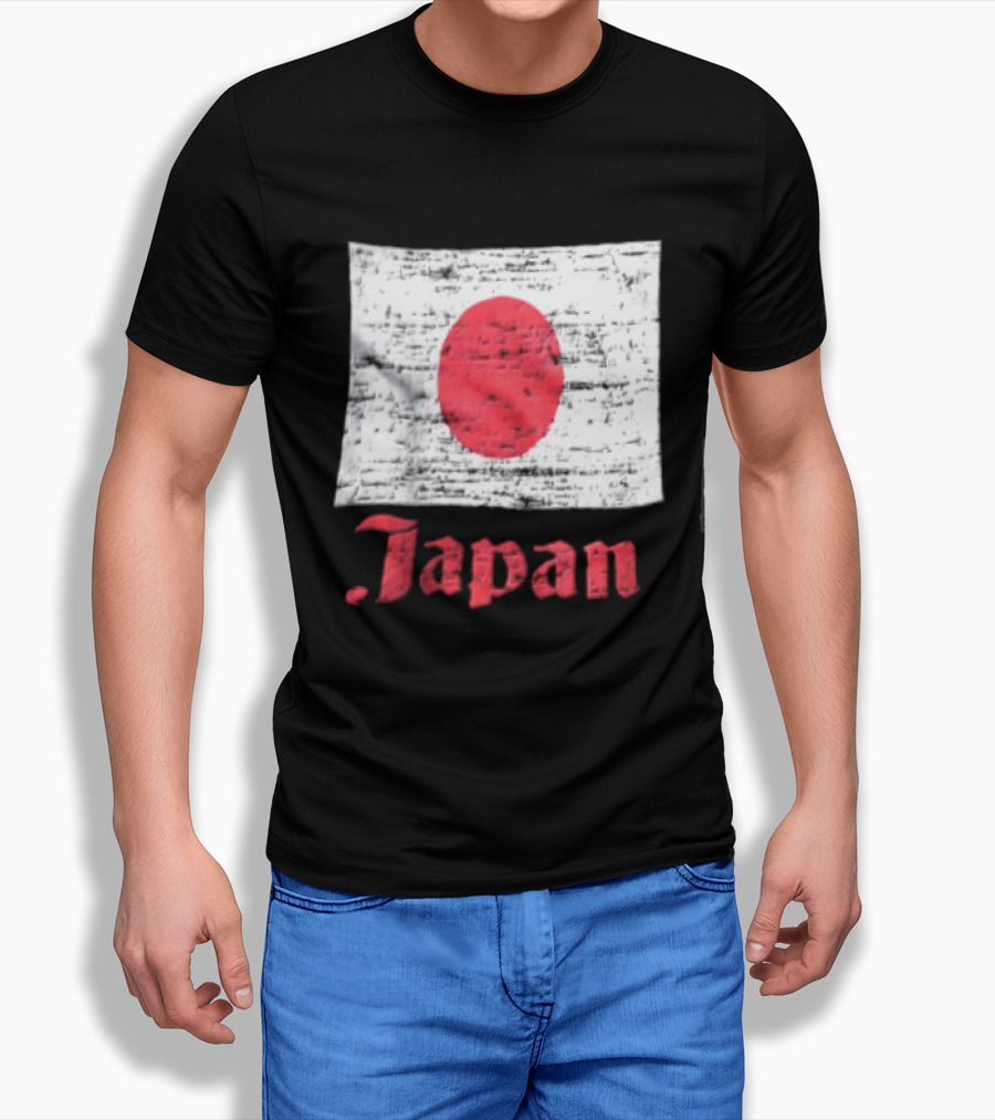 Japan Flag Distressed Style Red Dot Vintage Look T-Shirt