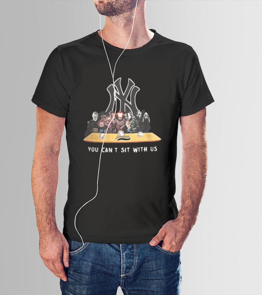 New York Yankees Horror Characters You Can't Sit With Us Baseballs T-Shirt