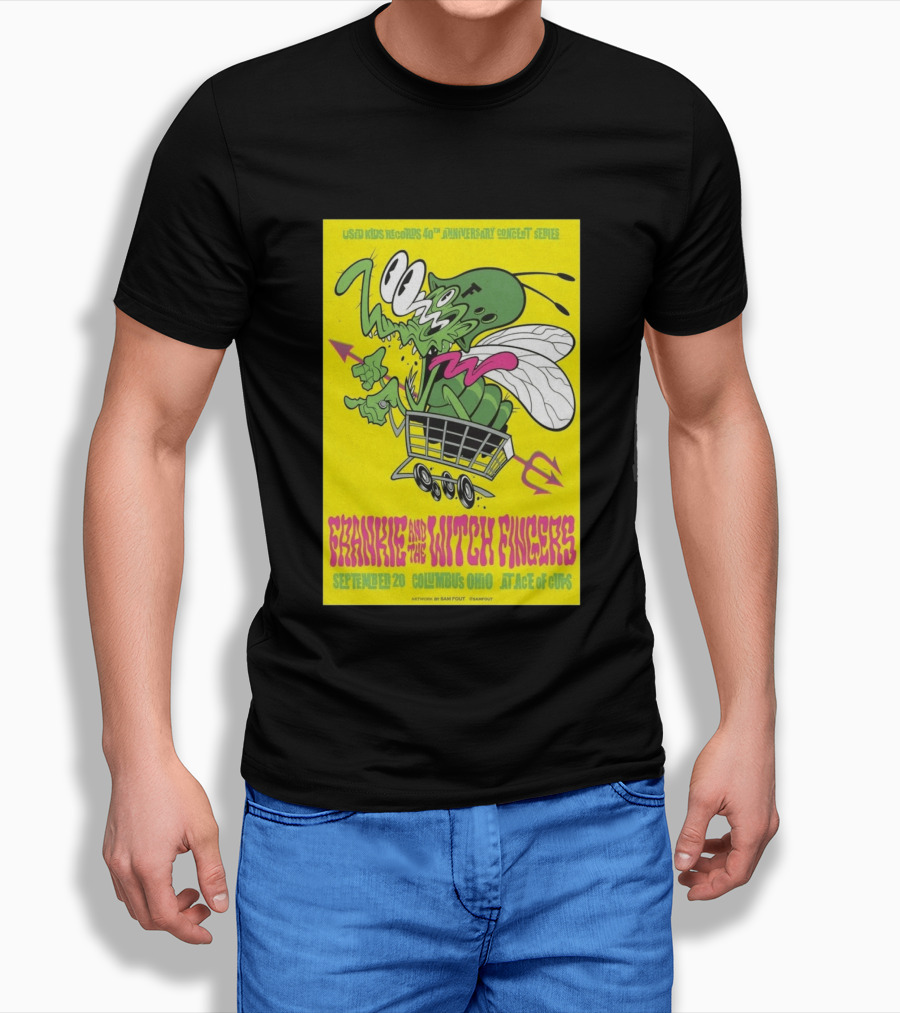 Used Kids Records 40th Anniversary Concert Series Frankie And The Witch Fingers September 20 Columbus Ohio At Ace Of Cups Artwork By Sam Fout T-Shirt