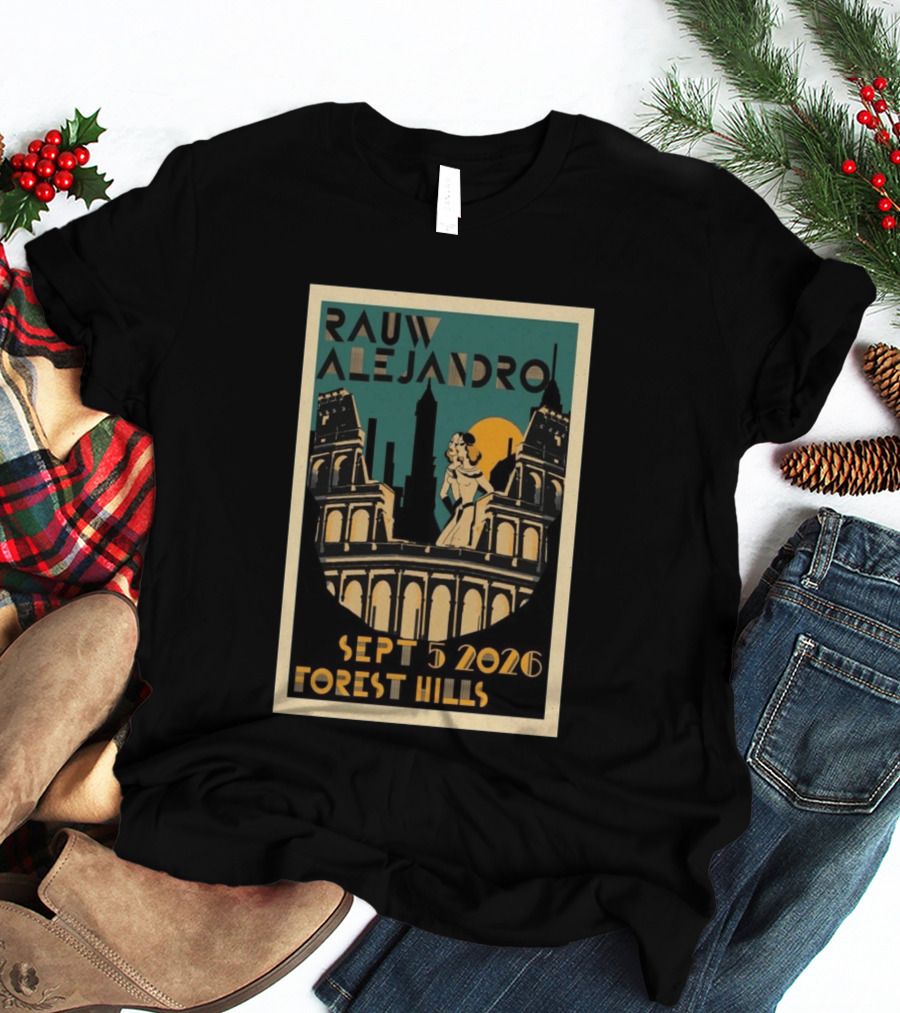 Rauw Alejandro Sept 5 2026 Forest Hills Stadium Art Deco T-Shirt