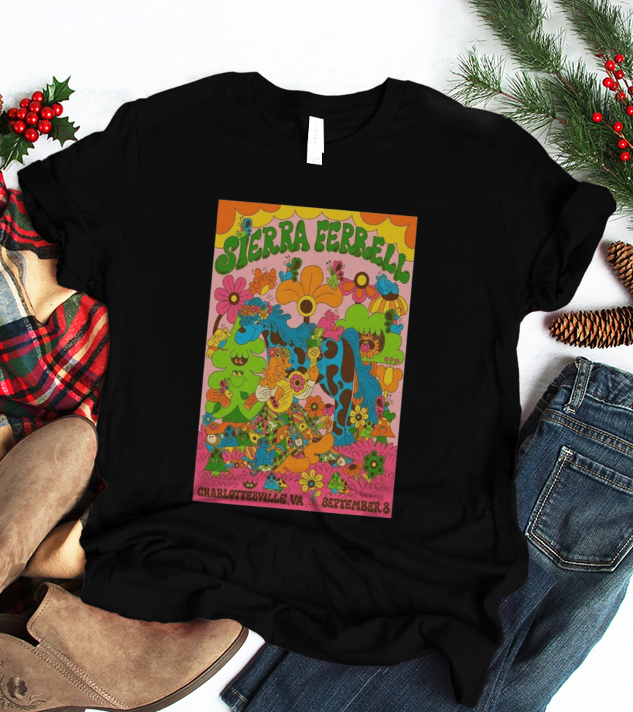 Sierra Ferrell Concert September 8 Charlottesville VA Psychedelic Floral T-Shirt