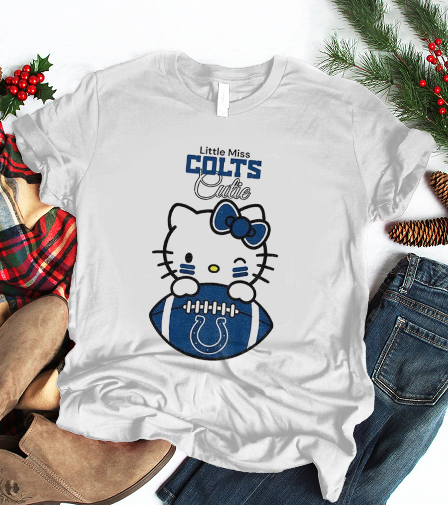 Little Miss Colts Cutie Hello Kitty Football T-Shirt