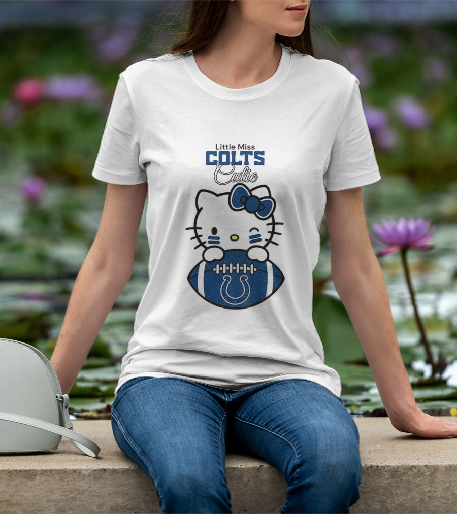 Little Miss Colts Cutie Hello Kitty Football T-Shirt