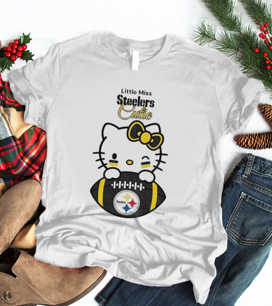 Hello Kitty Little Miss Steelers Cutie Football T-Shirt