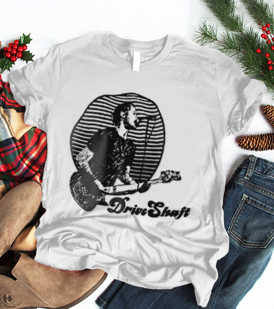 Drive Shaft Bassist Microphone Striped Halftone T-Shirt