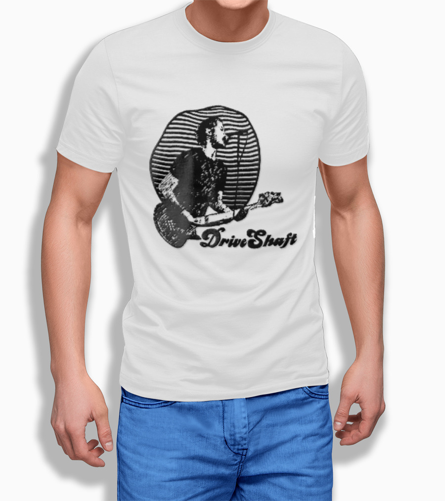 Drive Shaft Bassist Microphone Striped Halftone T-Shirt
