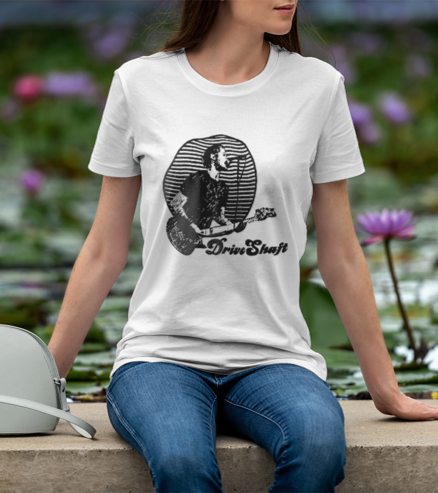 Drive Shaft Bassist Microphone Striped Halftone T-Shirt