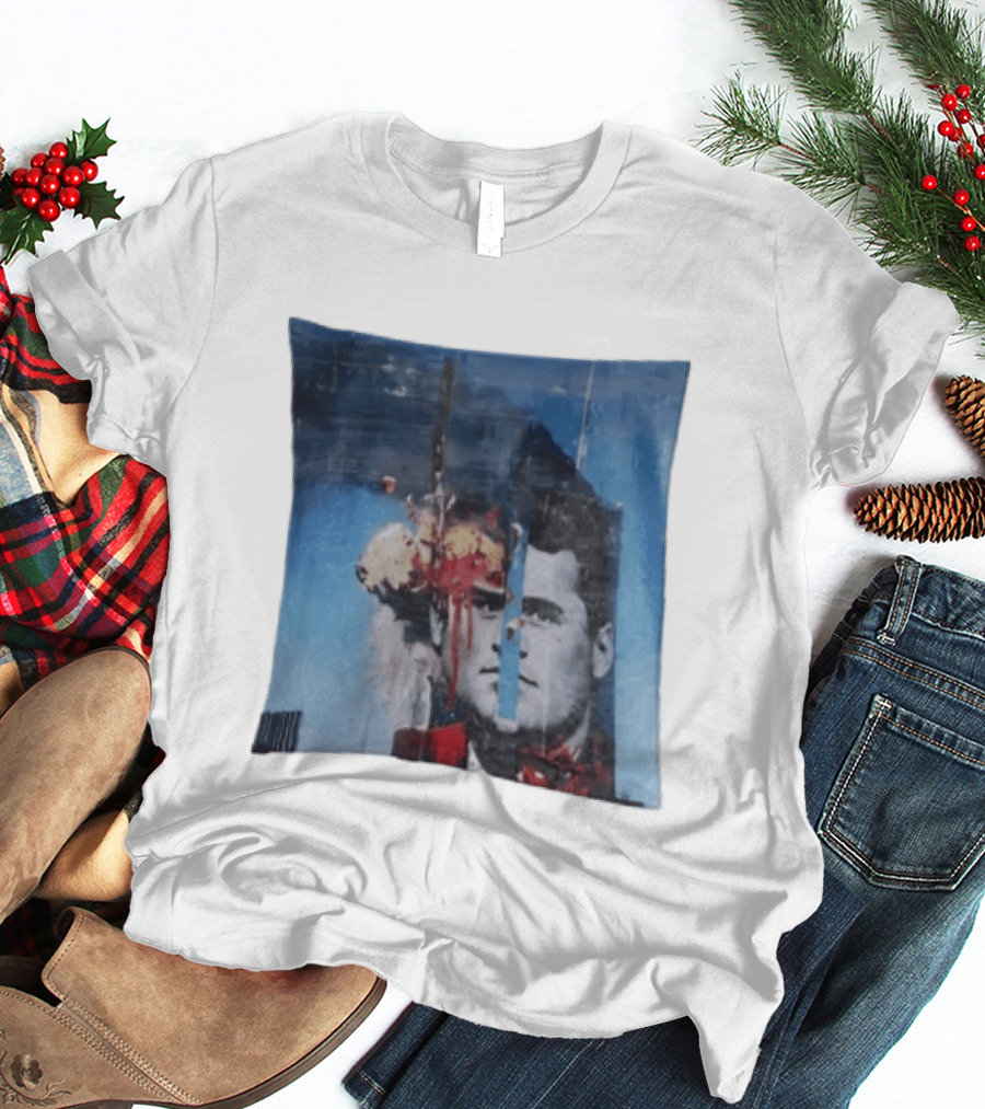 Explosion Face Collage Tower Crew Neck Short Sleeve T-Shirt