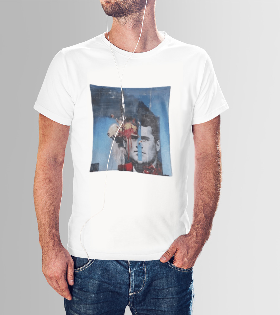 Explosion Face Collage Tower Crew Neck Short Sleeve T-Shirt