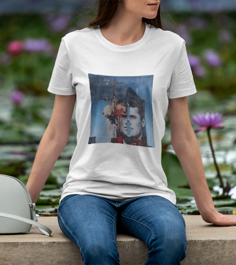 Explosion Face Collage Tower Crew Neck Short Sleeve T-Shirt