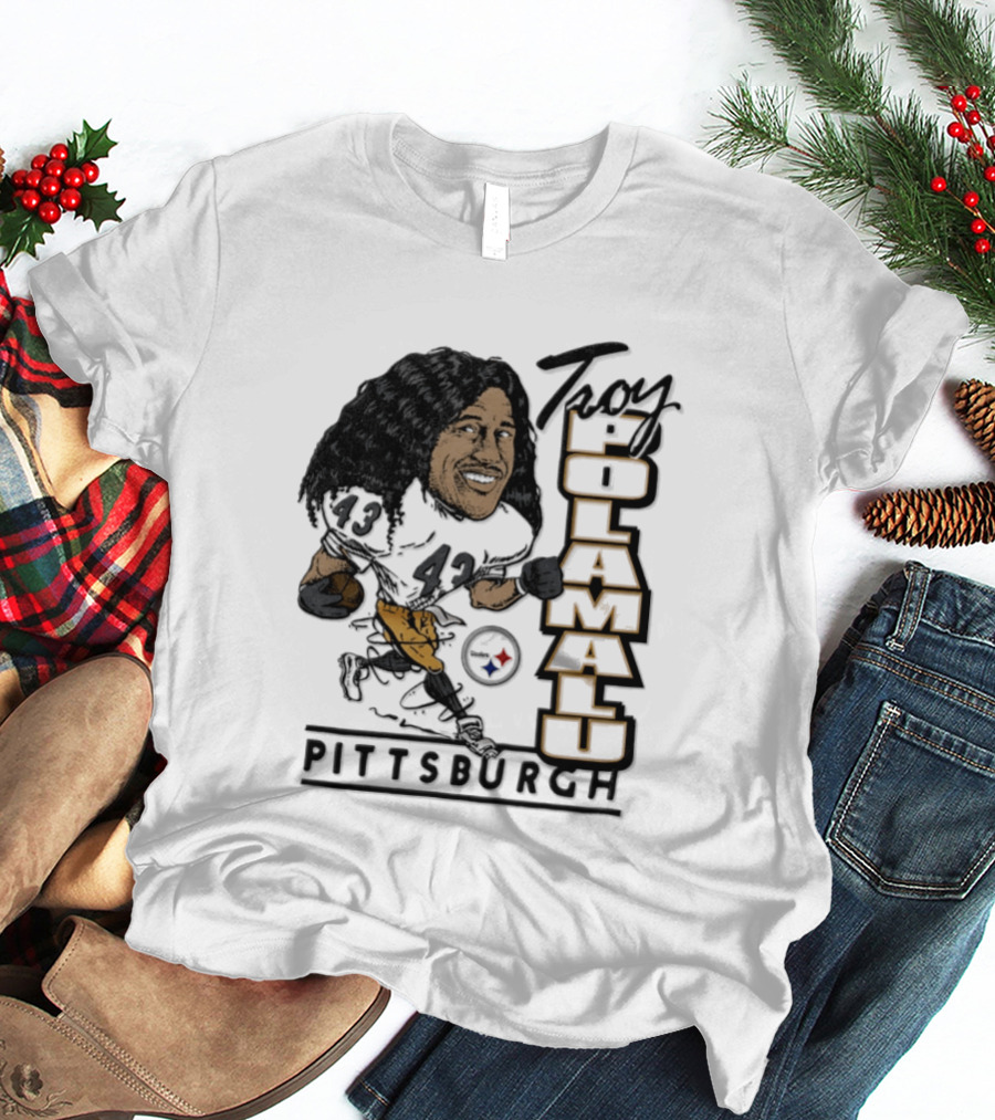 Troy Polamalu Pittsburgh Steelers 43 Caricature T-Shirt