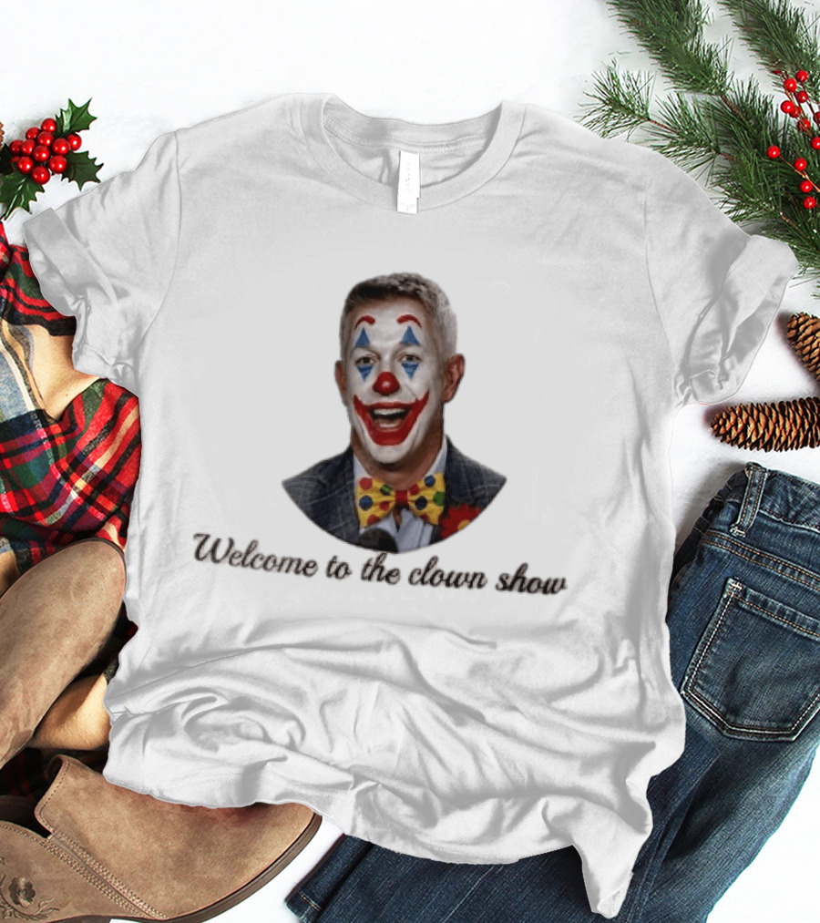 Welcome To The Clown Show Man Joker Makeup Bow Tie White T-Shirt