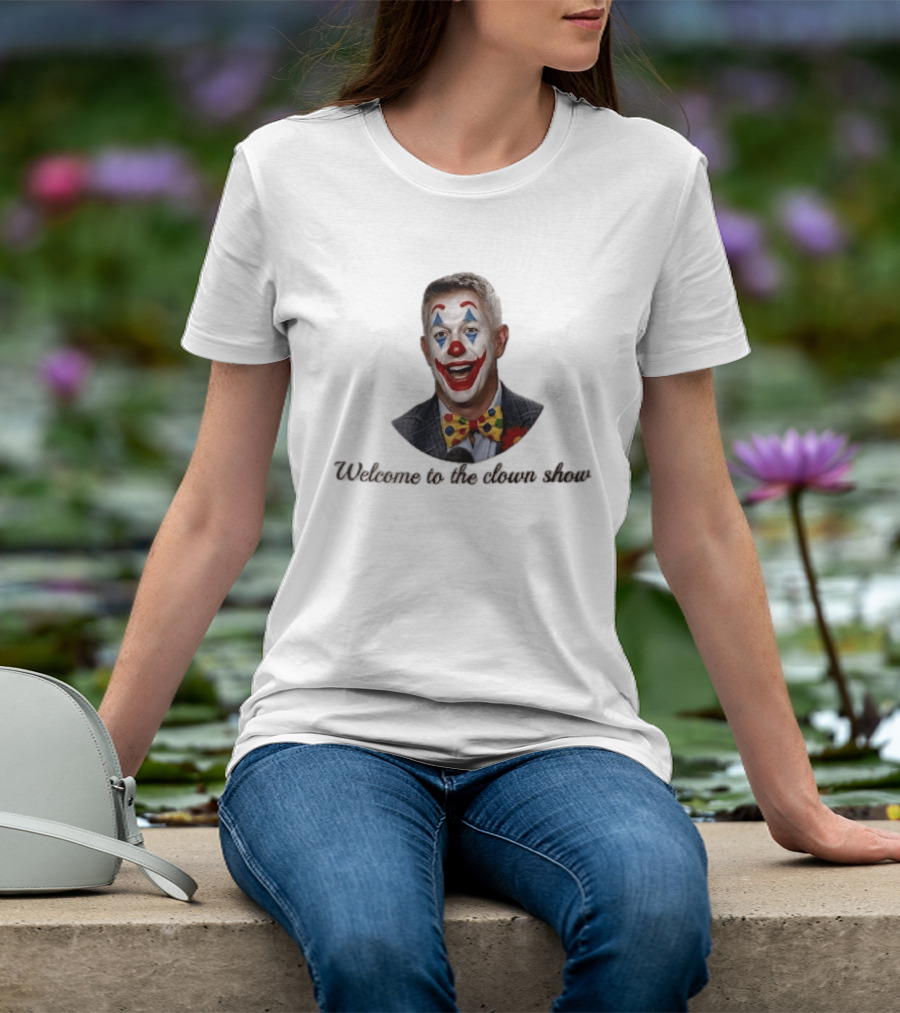 Welcome To The Clown Show Man Joker Makeup Bow Tie White T-Shirt