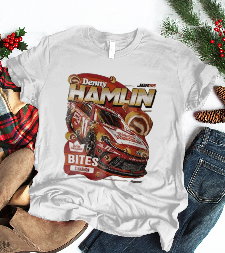 Denny Hamlin JGR 11 NASCAR King's Hawaiian Bites Cinnamon Red Camry Race Car T-Shirt