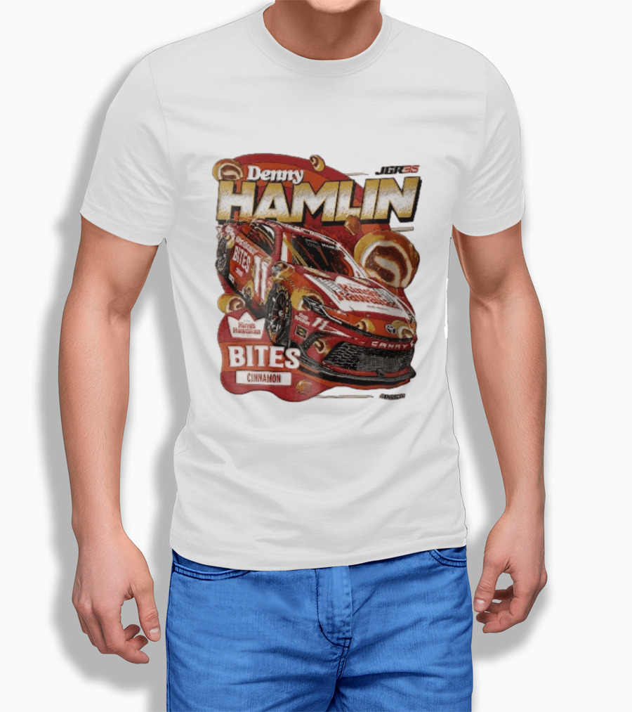 Denny Hamlin JGR 11 NASCAR King's Hawaiian Bites Cinnamon Red Camry Race Car T-Shirt