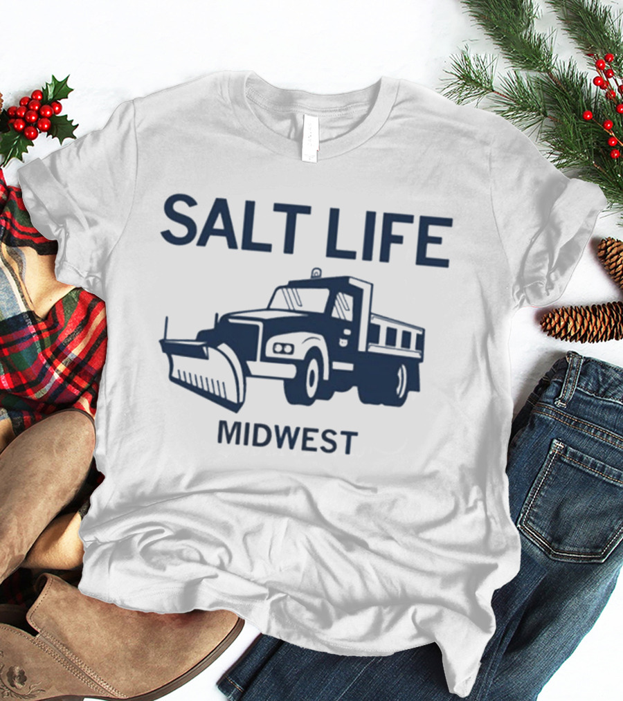 Salt Life Midwest Snow Plow Truck T-Shirt