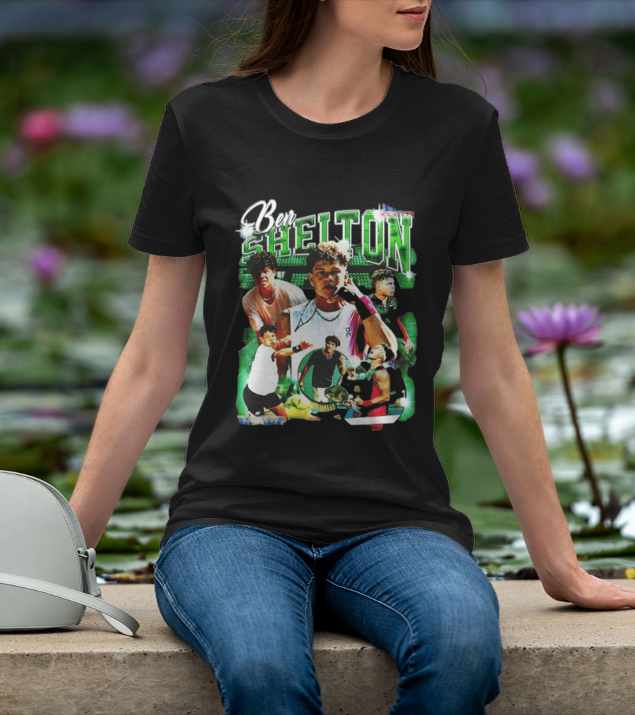 Ben Shelton Tennis Champions Green Collage T-Shirt