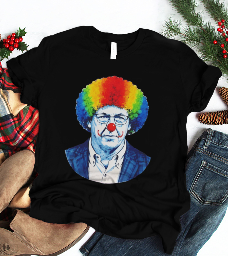 LSU Tigers Football Coach Brian Kelly Clown Red Nose Rainbow Wig T-Shirt