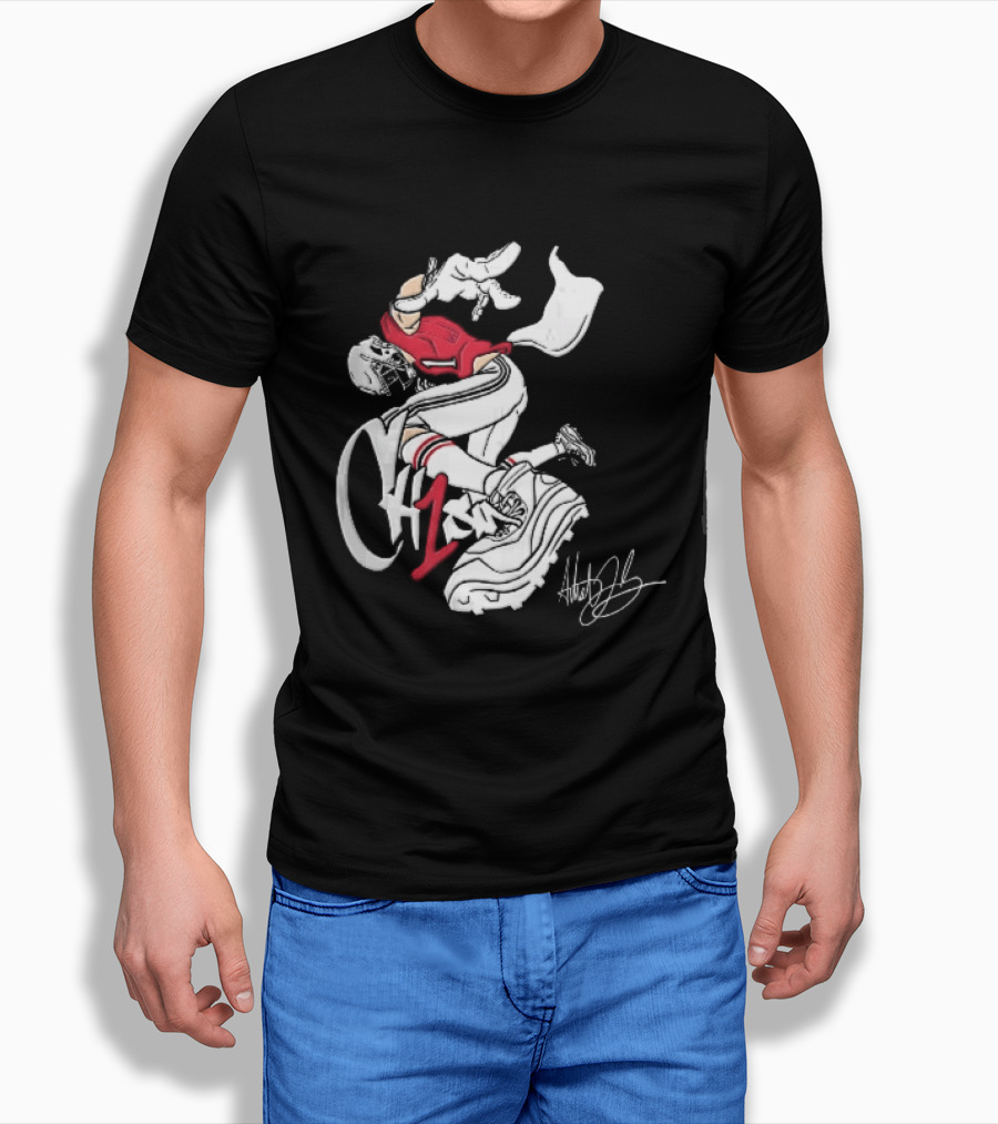 C1n Cam Newton New England Patriots Fisheye Cleat Cartoon Line T-Shirt