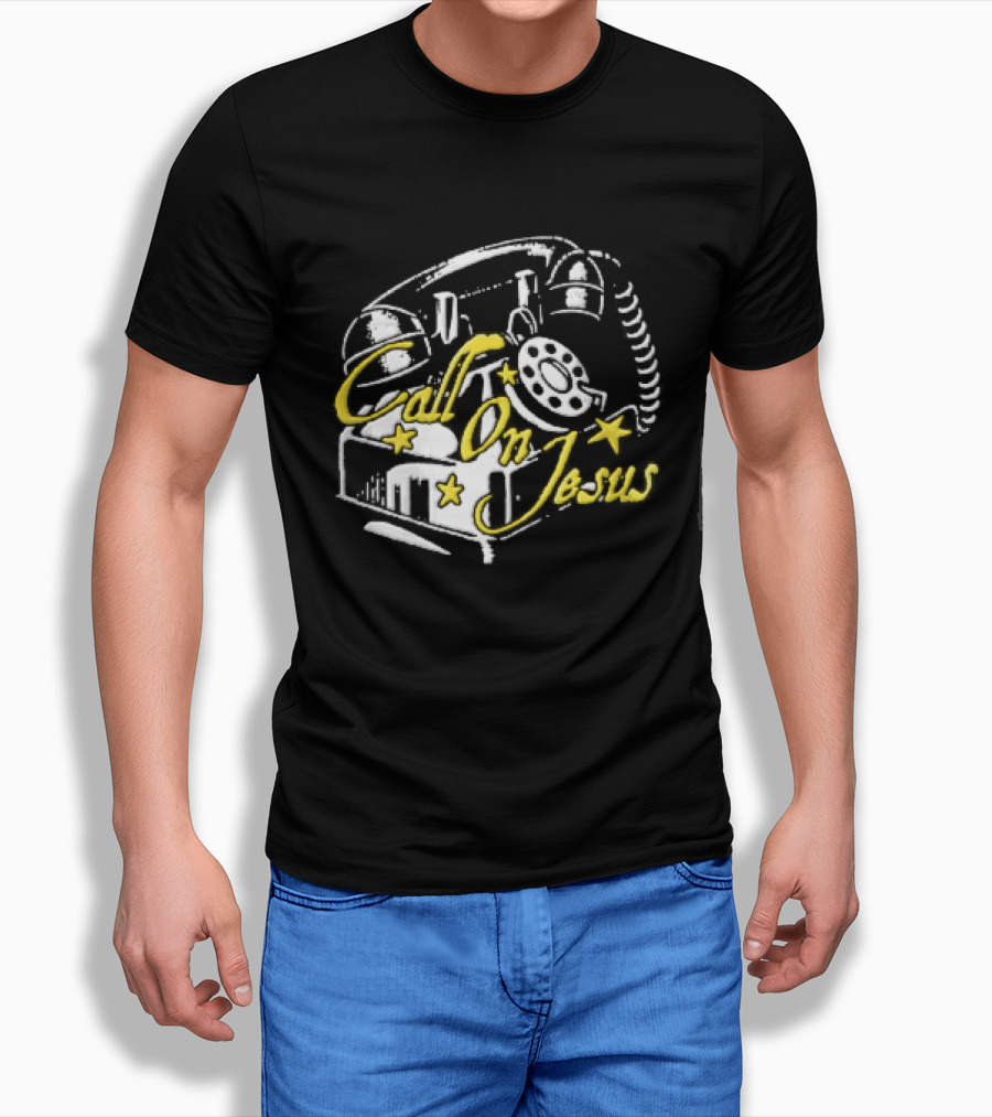 Call On Jesus Rotary Telephone Yellow Stars T-Shirt