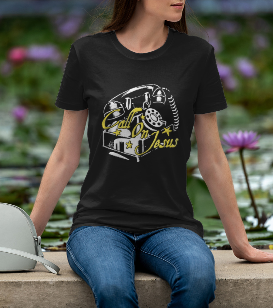 Call On Jesus Rotary Telephone Yellow Stars T-Shirt