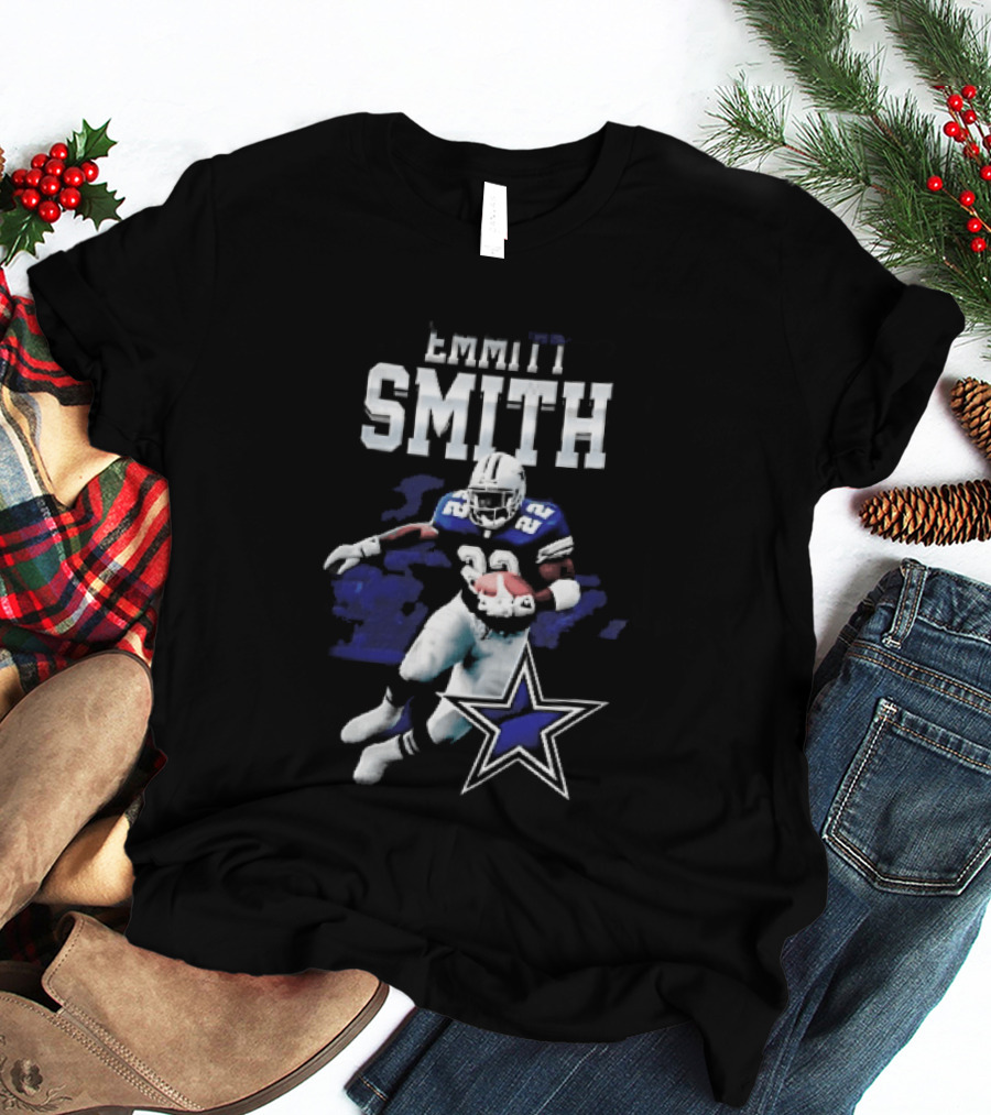 Dallas Cowboys Emmitt Smith 22 Running Player Football Star T-Shirt