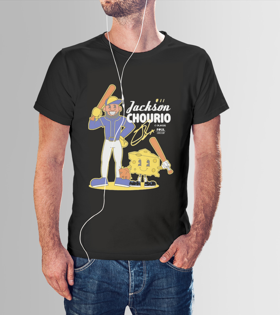 Jackson Chourio Milwaukee Brewers Player Cartoon Cheese T-Shirt