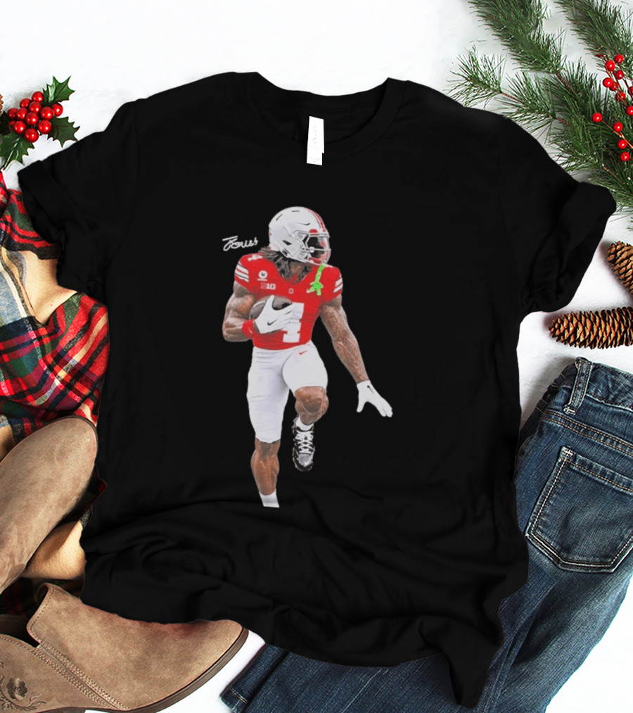 Jeremiah Smith Ohio State Heisman Candidate Football Player Jersey Four T-Shirt