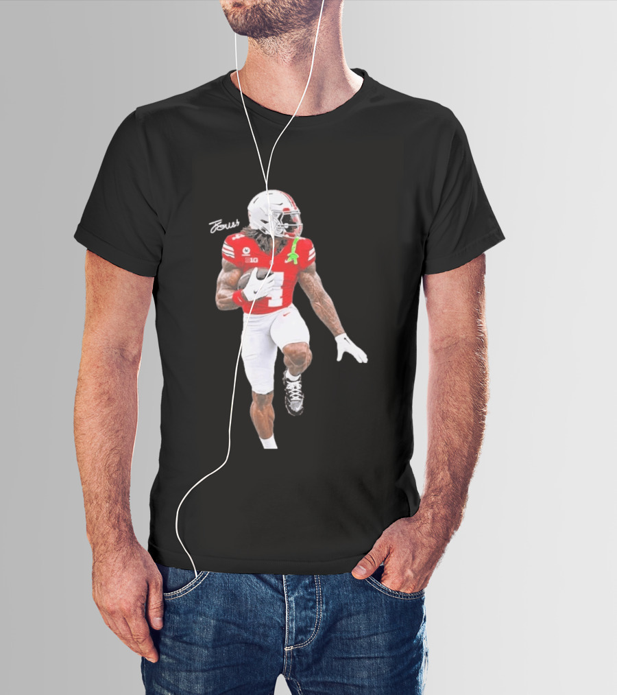 Jeremiah Smith Ohio State Heisman Candidate Football Player Jersey Four T-Shirt
