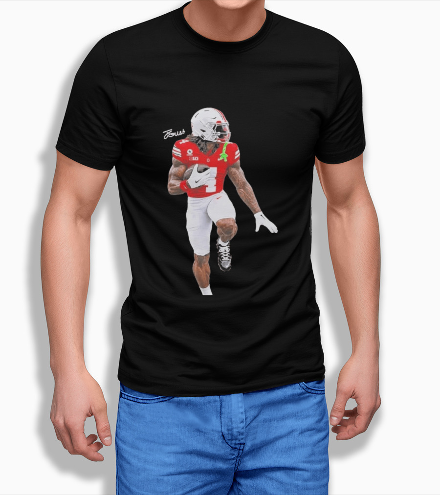 Jeremiah Smith Ohio State Heisman Candidate Football Player Jersey Four T-Shirt