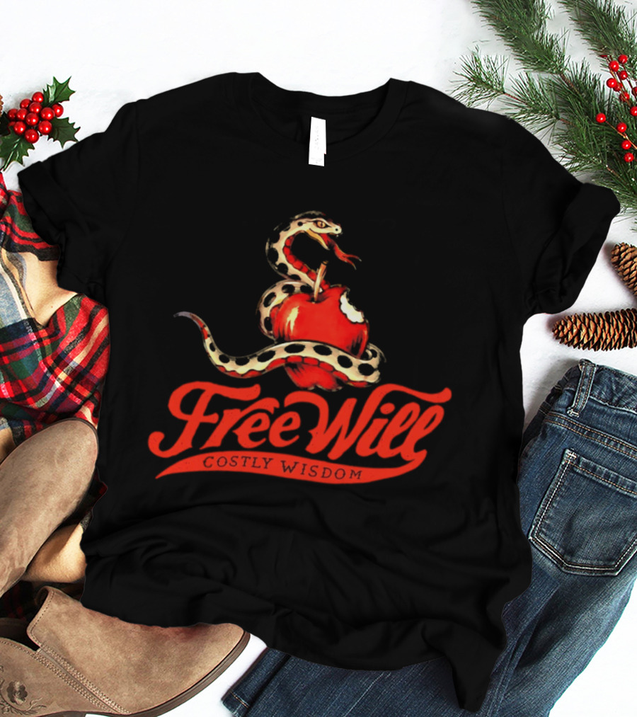 Free Will Costly Wisdom Snake Apple T-Shirt