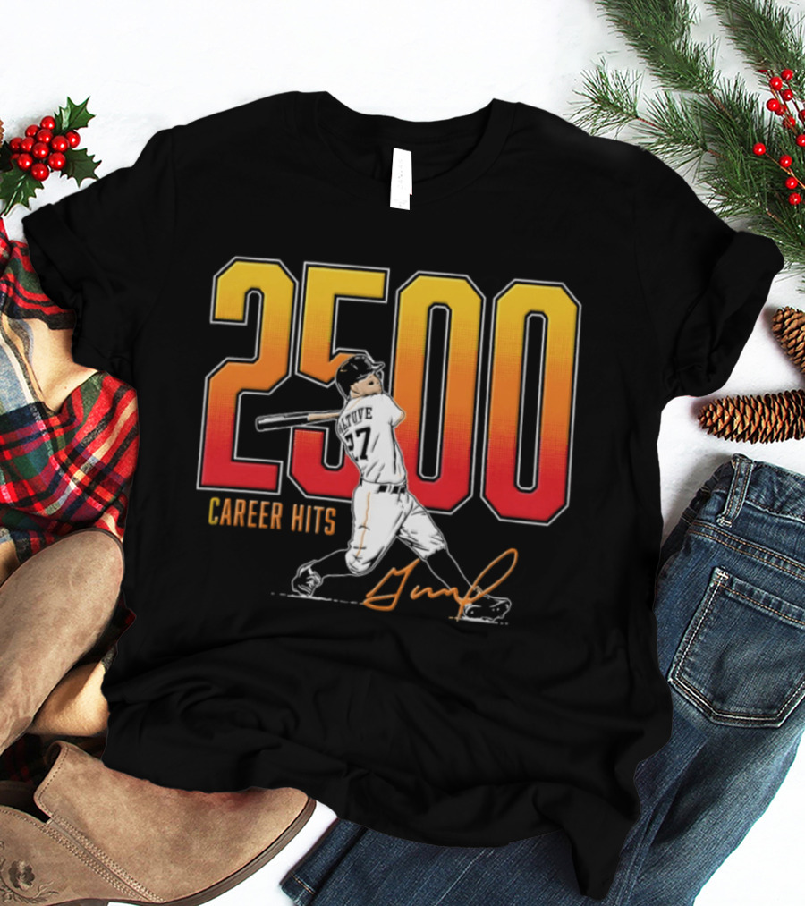 2500 Career Hits Houston Astros Baseball Jose Altuve Historic T-Shirt